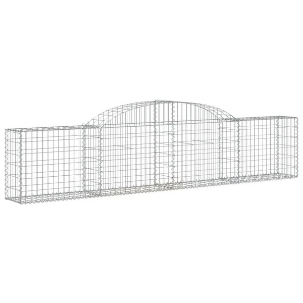 vidaXL Paniers à gabions arqués 3 pcs 300x30x60/80 cm Fer galvanisé