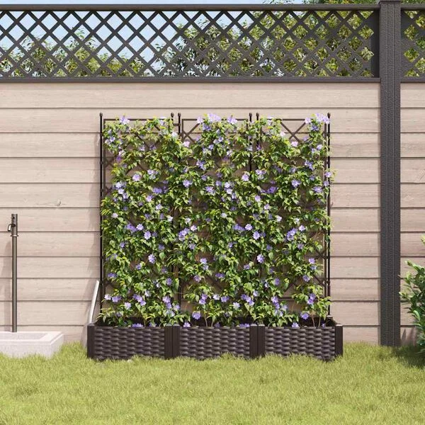 vidaXL Cache-pot de jardin 3 pc Marron 120 x 40 x 125, 5 cm PP