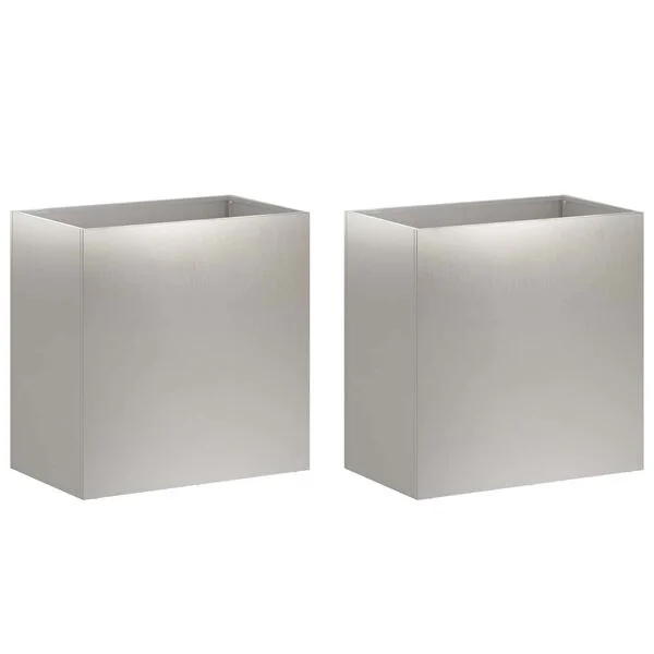 vidaXL Cache-pot de jardin 2 pc Argenté 50 x 30 x 40 cm
