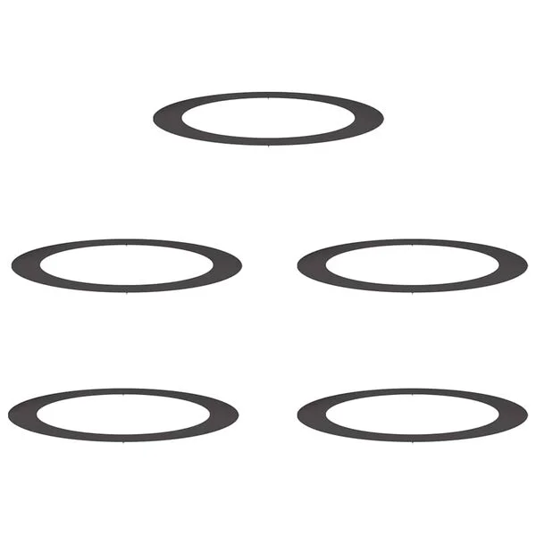 vidaXL adapté pour anneaux d'arbre plats 5 pc Noir Ø90/120 cm Acier