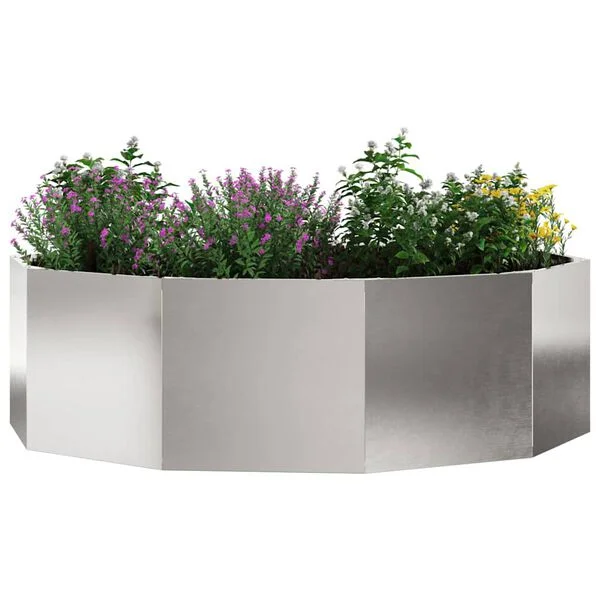 vidaXL Jardinière Argent 120 x 120 x 35 cm Acier inoxydable
