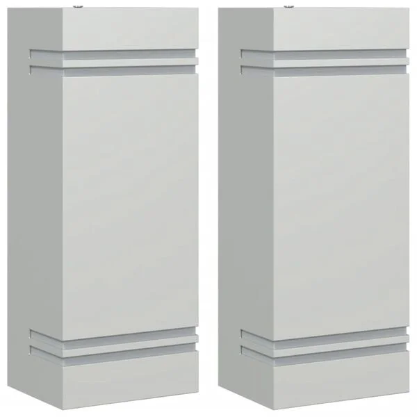 vidaXL Appliques murales d'extérieur 2pcs argenté acier inoxydable