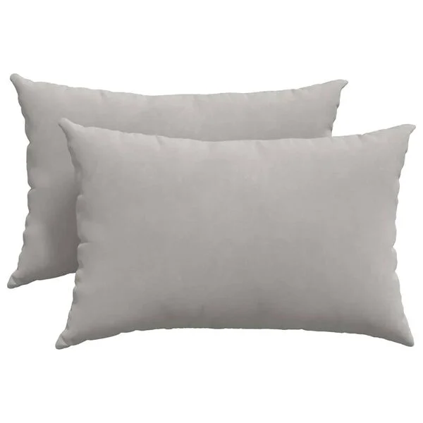 vidaXL Coussins de canapé 2 pc tissu Gris clair 60 x 40 cm