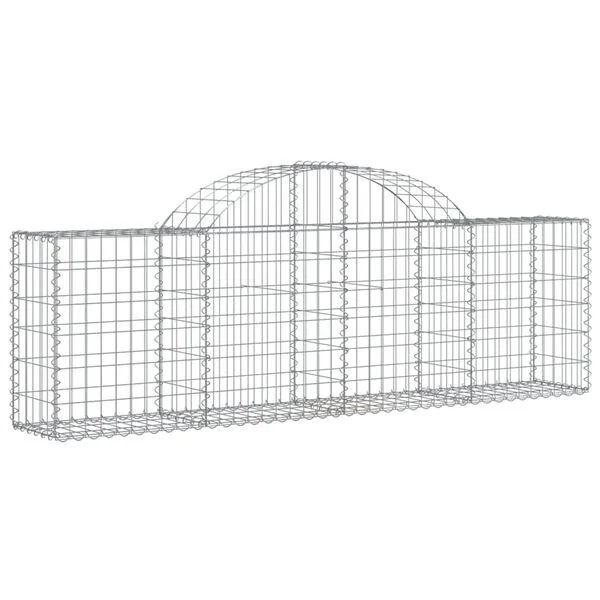 vidaXL Paniers à gabions arqués 3 pcs 200x30x60/80 cm Fer galvanisé
