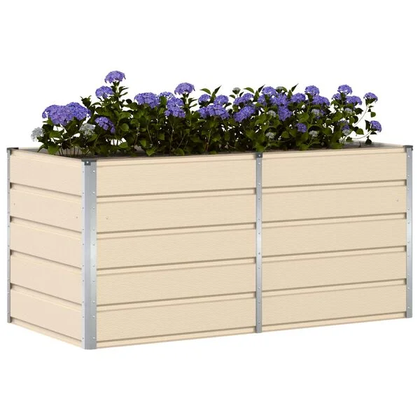 vidaXL Jardinière Ivoire 160 x 80 x 75 cm Acier