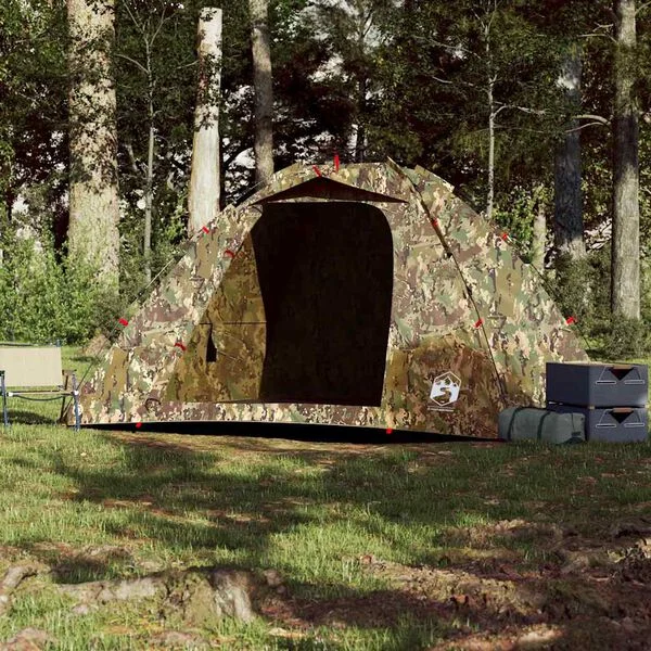 vidaXL Tente de pêche 4 personnes camouflage libération rapide