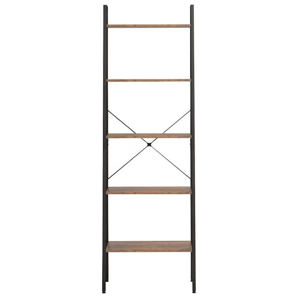 vidaXL Étagère sur pied 5 niveaux Marron foncé et noir 56x35x174 cm