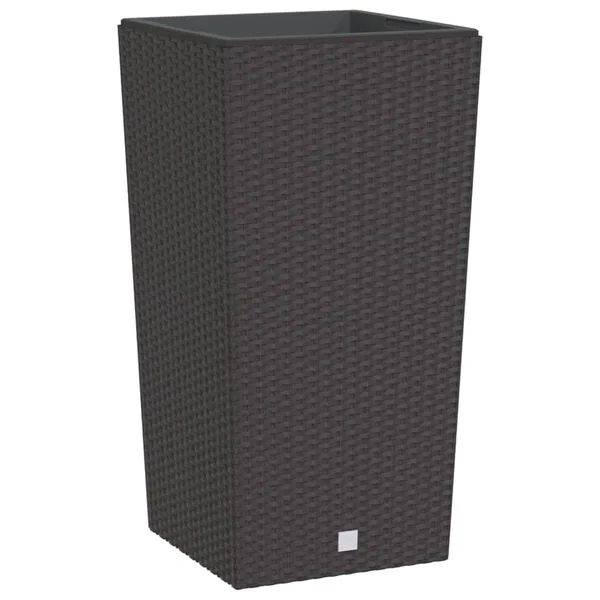 vidaXL Jardinière et intérieur amovible marron 21 /49 L rotin PP