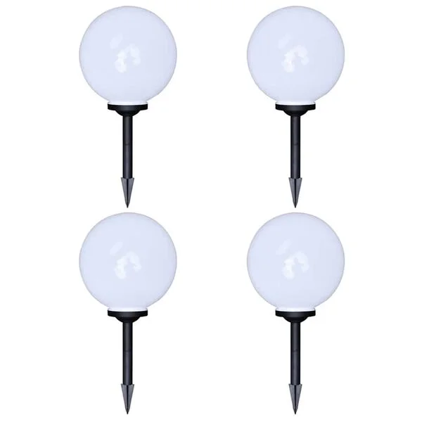 vidaXL 4 pcs Lampes d'allée d'extérieur à LED 30 cm et piquet au sol