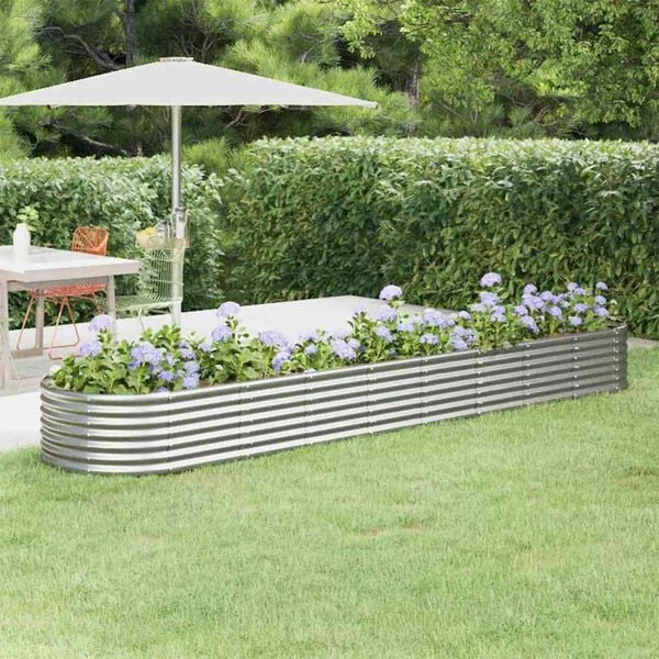 vidaXL Lit surélevé de jardin Acier galvanisé Argenté