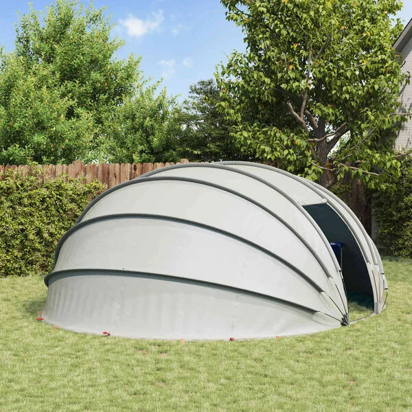 vidaXL Dôme de tente de piscine 538 x 440 x 204 cm Gris