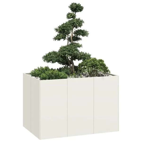 vidaXL Jardinière blanc 120x80x80 cm acier