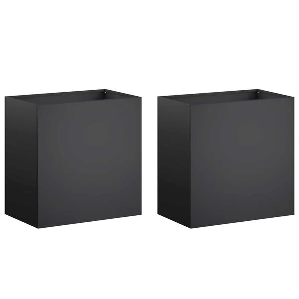 vidaXL Cache-pot de jardin 2 pc Noir 50 x 30 x 50 cm