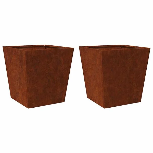 vidaXL Jardinières 2 pcs 50x50x50 cm acier résistant aux intempéries