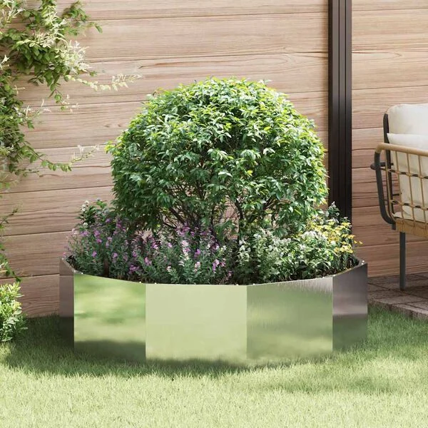 vidaXL Jardinière Argent 120 x 120 x 35 cm Acier inoxydable