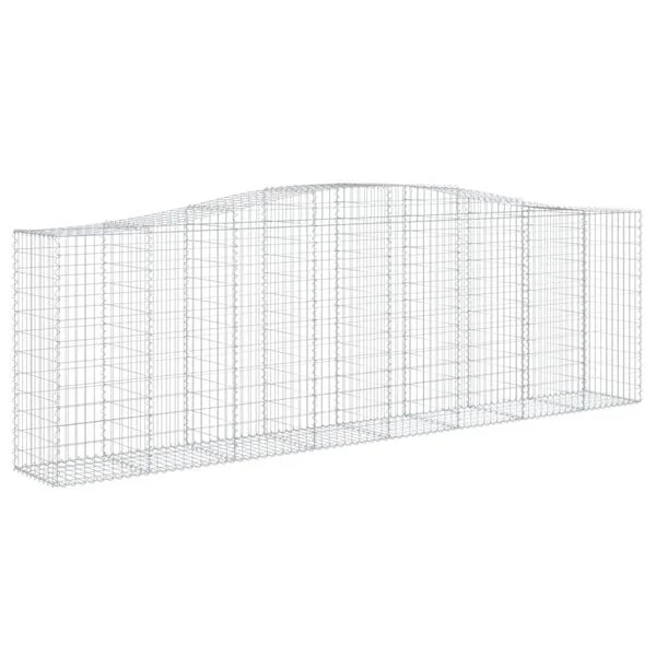 vidaXL Paniers à gabions arqués 2 pcs 400x50x120/140 cm Fer galvanisé