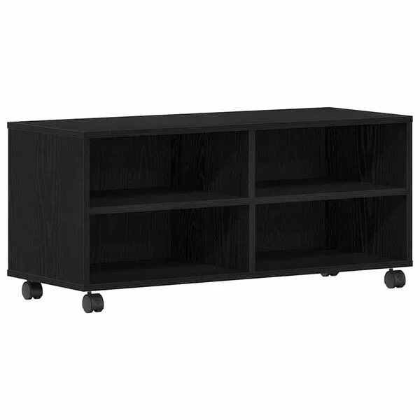 vidaXL Meuble TV 90 x 35 x 40, 5 cm Noir Bois d'ingénierie
