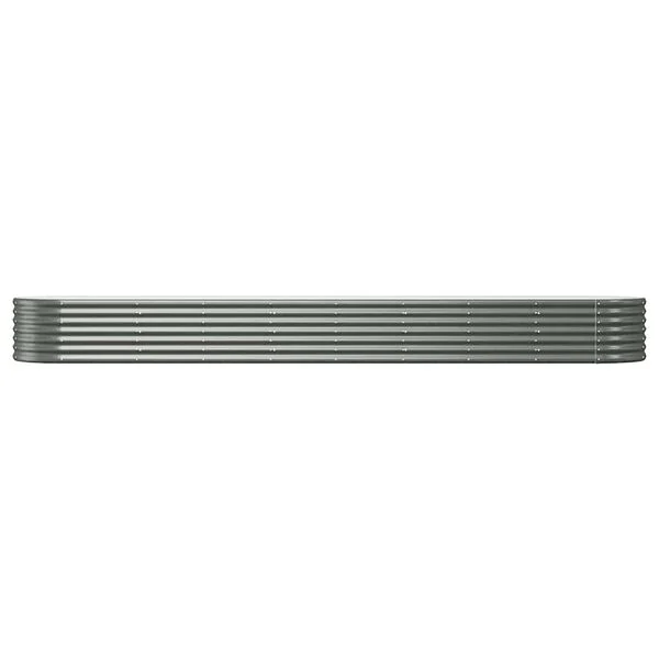 vidaXL Lit surélevé de jardin Acier galvanisé 368x80x36 cm gris