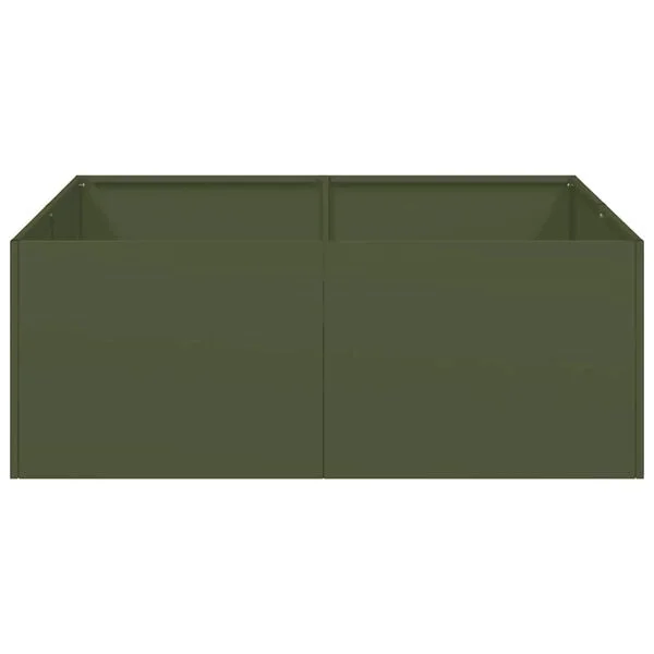 vidaXL Jardinière vert olive 80x80x30 cm acier
