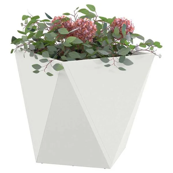 vidaXL Jardinière Blanc 40 x 40 x 40 cm Acier