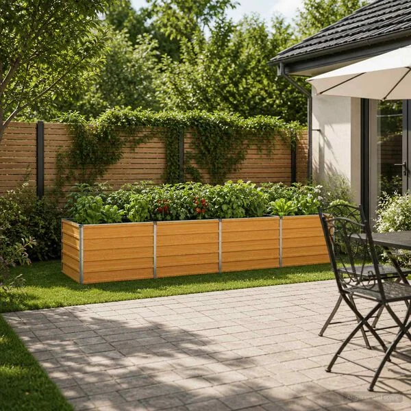 vidaXL Jardin surélevé Naturel 320 x 80 x 55 cm acier laminé à froid