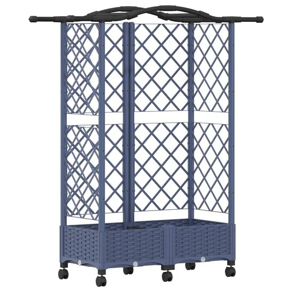 vidaXL Lit Élevé avec Treillis et Toit Gris 124 x 40 x 129 cm PP