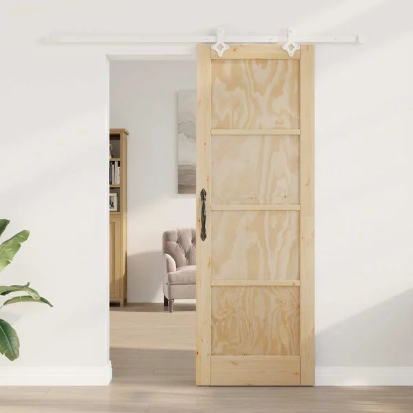 vidaXL Porte coulissante Naturel et Blanc 73, 5 x 211 cm