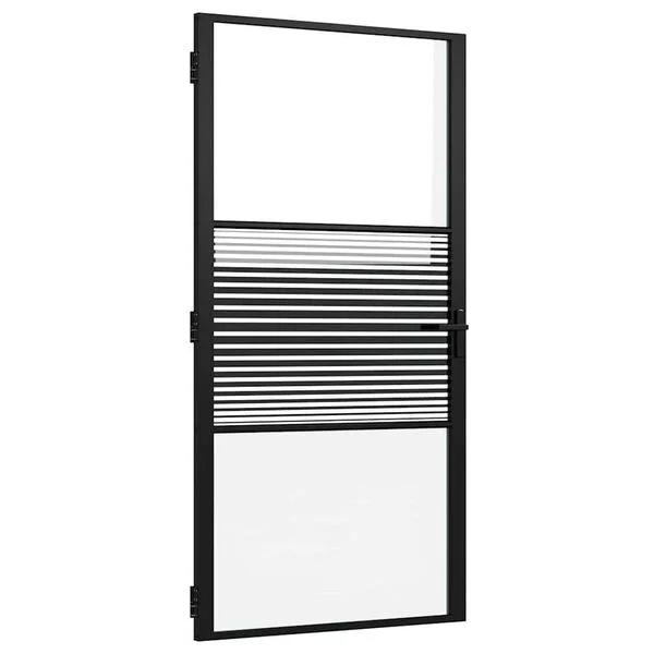 vidaXL Porte en verre 102, 5 x 3, 5 x 201, 5 cm Aluminium Noir