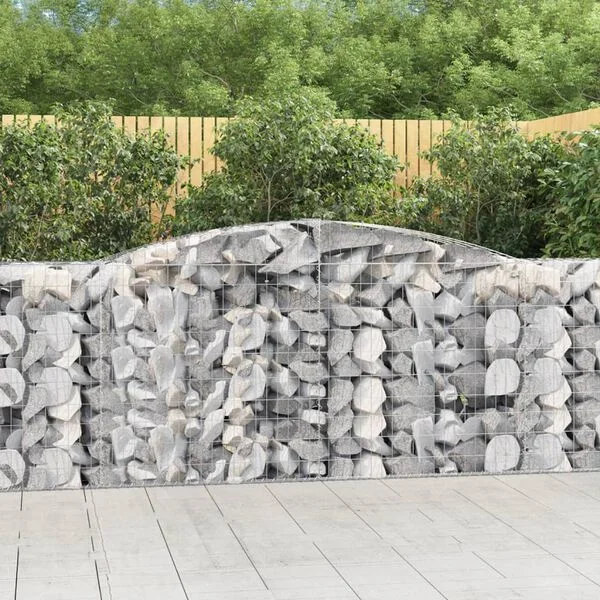 vidaXL Paniers à gabions arqués 7 pcs 400x50x100/120 cm Fer galvanisé