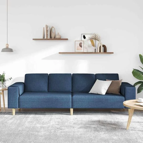 vidaXL Canapé de salon Bleu 250 x 77 x 76 cm Polyester