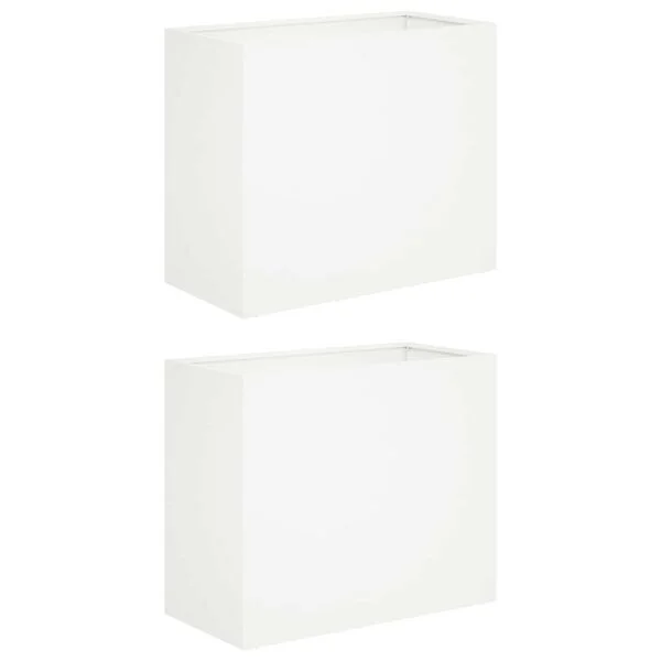 vidaXL Cache-pot de jardin 2 pc Blanc 60 x 30 x 50 cm