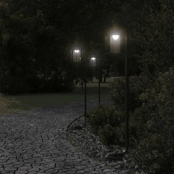 vidaXL Lampadaire d'extérieur noir 100 cm acier inoxydable