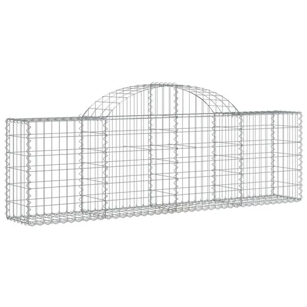vidaXL Paniers à gabions arqués 5 pcs 200x30x60/80 cm Fer galvanisé