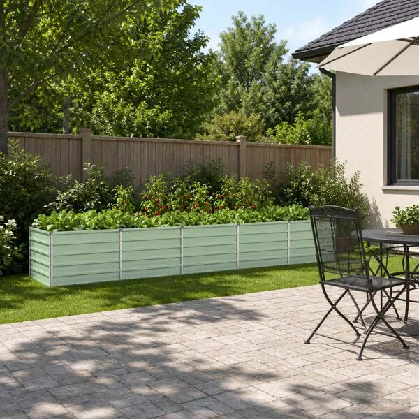 vidaXL Jardin surélevé Vert pastel 400 x 80 x 55 cm