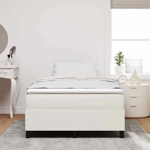 vidaXL Cadre de lit plateforme Crème 120 x 200 cm