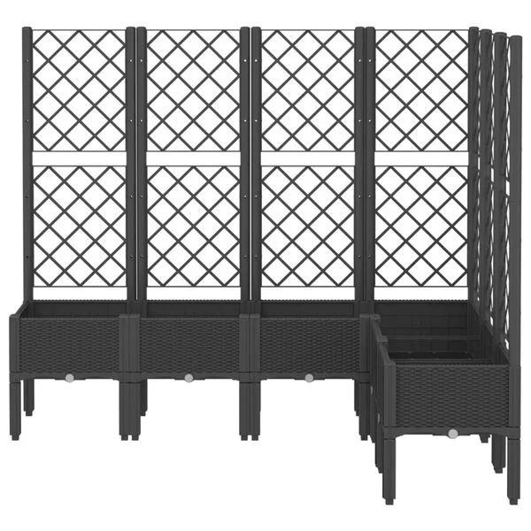 vidaXL Jardinière avec treillis noir 160x120x142 cm PP