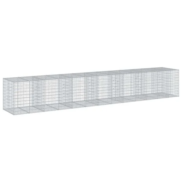 vidaXL Panier gabion avec couvercle 650x100x100 cm fer galvanisé