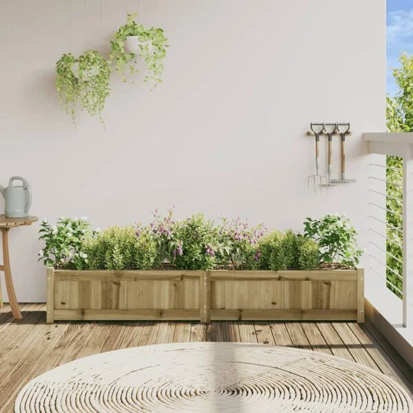 vidaXL Jardinière 180x31x31 cm bois de pin imprégné