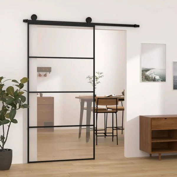 vidaXL Porte coulissante et kit de quincaillerie 102, 5x205cm Verre ESG