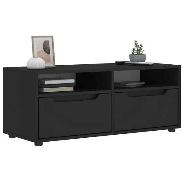 vidaXL Meuble TV VISNES noir 100x40x38 cm bois d'ingénierie