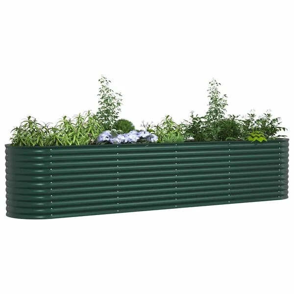 vidaXL Lit surélevé Vert 400 x 80 x 81 cm Acier
