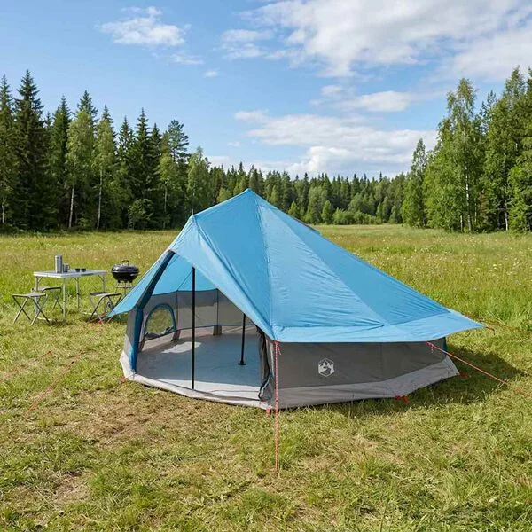 vidaXL Tente Tipi 20 personne Bleu Polyester et Acier