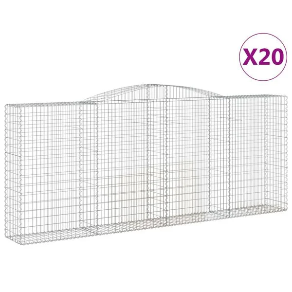 vidaXL Paniers à gabions arqués 20 pcs 400x50x160/180 cm fer galvanisé