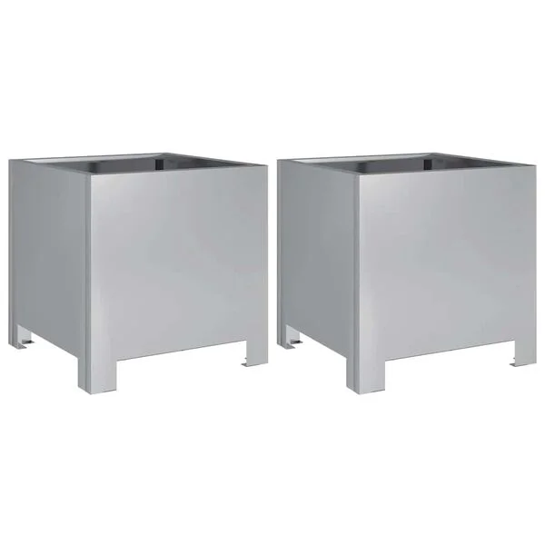 vidaXL Jardinières 2 pcs 30x30x30 cm acier galvanisé