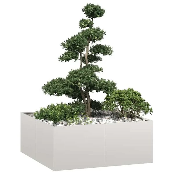 vidaXL Jardinière 100x100x40 cm acier inoxydable
