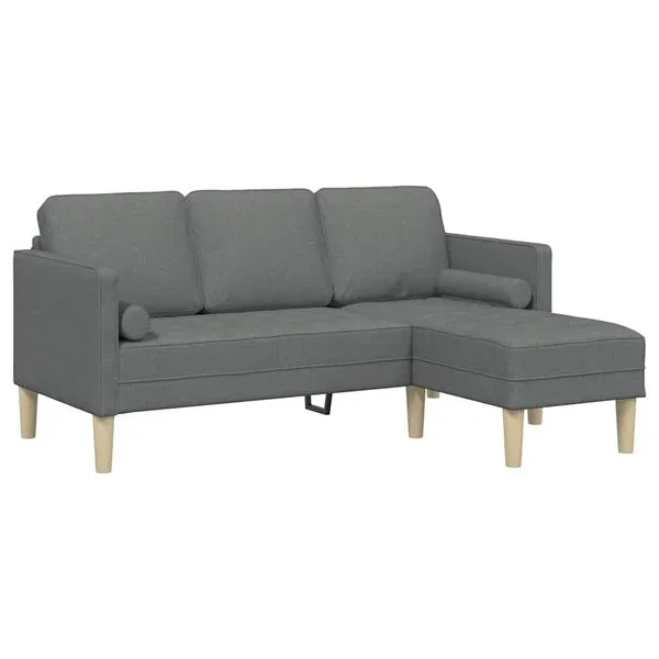 vidaXL Ensemble de Canapés Gris foncé 173 x 131 x 67 cm Polyester