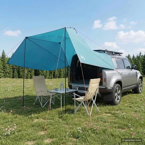 vidaXL Tente de voiture Bleu 350 x 250 cm Polyester et Acier