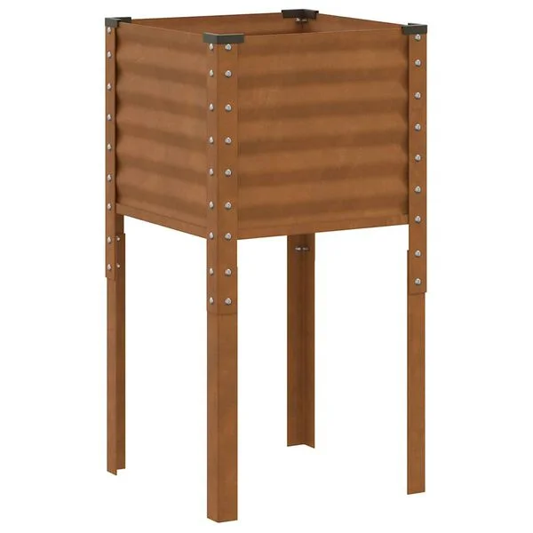vidaXL Jardinière de jardin 45 x 45 x 88 cm Acier patiné