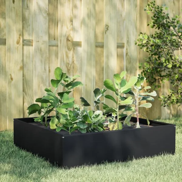 vidaXL Lit surélevé de jardin noir 100x100x41 cm acier