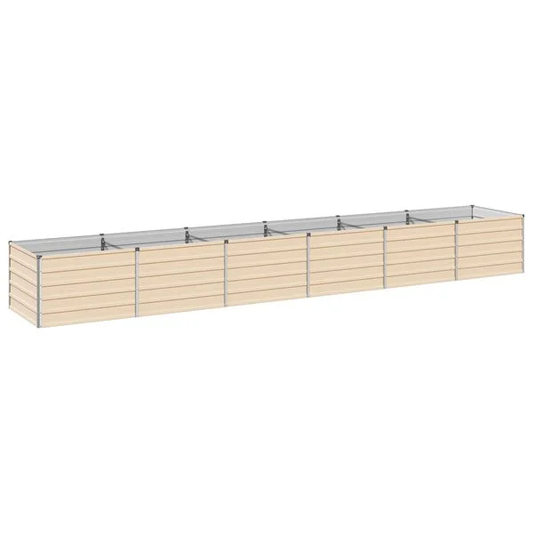 vidaXL Jardin surélevé Ivoire 480 x 80 x 55 cm acier laminé à froid